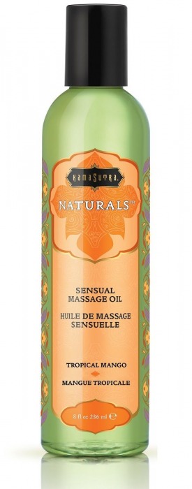 Массажное масло Naturals Tropical Mango с ароматом манго - 236 мл. - Kama Sutra - купить с доставкой в Домодедово