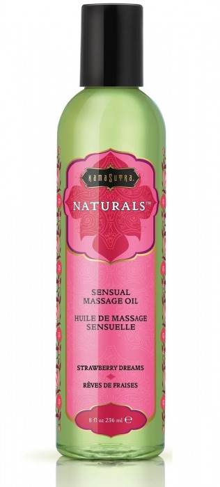 Массажное масло Naturals Strawberry Dreams с ароматом клубники - 236 мл. - Kama Sutra - купить с доставкой в Домодедово