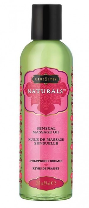 Массажное масло Naturals Strawberry Dreams с ароматом клубники - 59 мл. - Kama Sutra - купить с доставкой в Домодедово