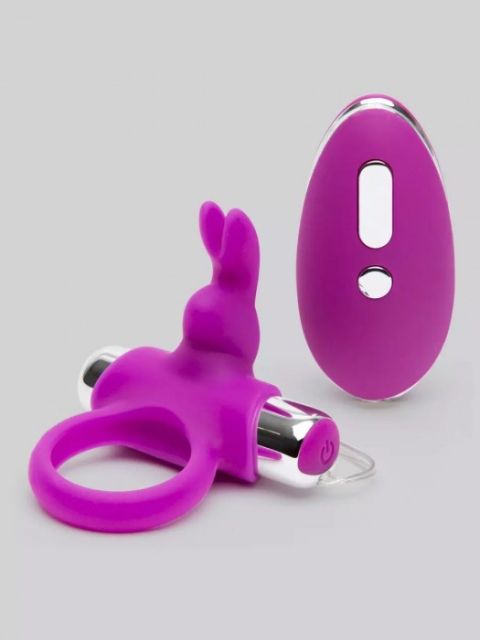 Лиловое виброкольцо с пультом ДУ Remote Control Cock Ring - Happy Rabbit - в Домодедово купить с доставкой