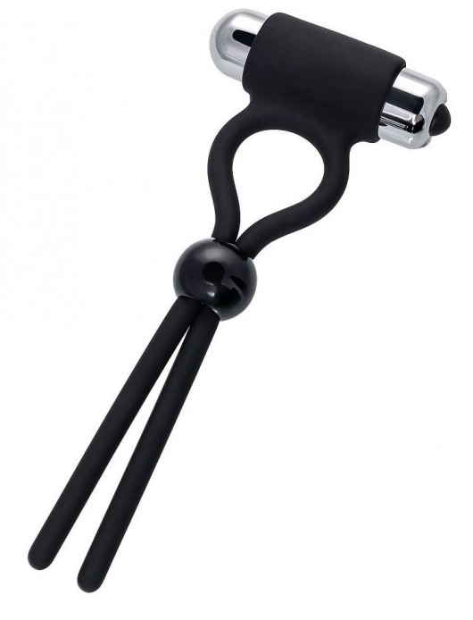 Черное эрекционное лассо Ect с виброэлементом - A-toys - в Домодедово купить с доставкой