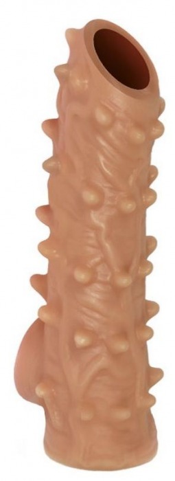 Телесная насадка с шипами и открытой головкой Nude Sleeve S - 10 см. - KOKOS - в Домодедово купить с доставкой