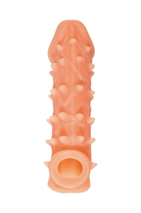 Телесная закрытая насадка с пупырышками Cock Sleeve Size M - 15,6 см. - KOKOS - в Домодедово купить с доставкой