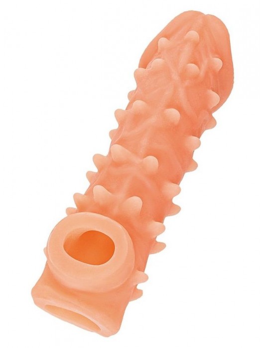 Телесная закрытая насадка с пупырышками Cock Sleeve Size L - 17,6 см. - KOKOS - в Домодедово купить с доставкой