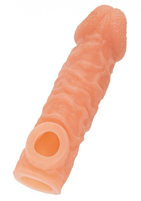 Телесная закрытая насадка с шершавой головкой Cock Sleeve Size M - 15,6 см. - KOKOS - в Домодедово купить с доставкой