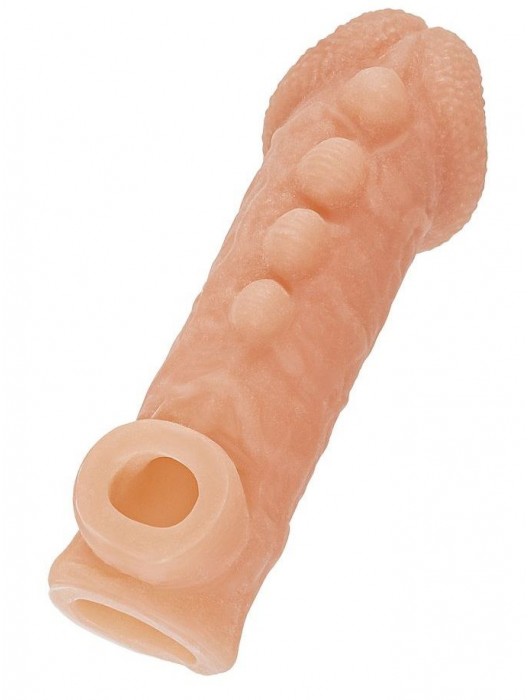 Телесная закрытая насадка с шишечками Cock Sleeve Size S - 13,8 см. - KOKOS - в Домодедово купить с доставкой