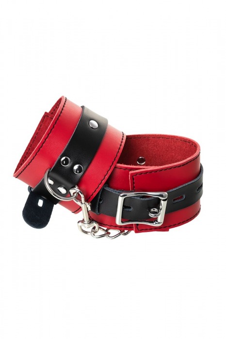 Красно-черные оковы на ноги из кожи - ToyFa - купить с доставкой в Домодедово