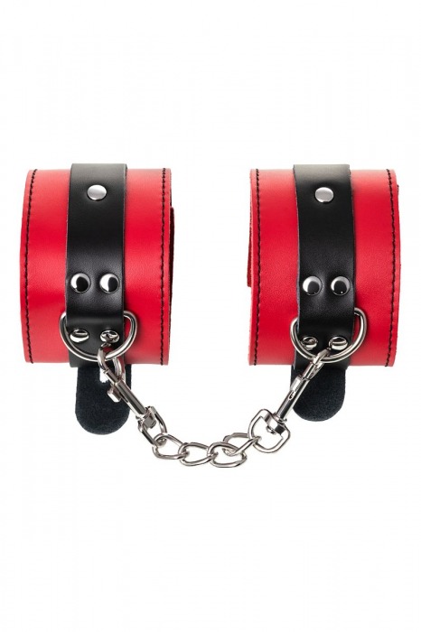 Красно-черные оковы на ноги из кожи - ToyFa - купить с доставкой в Домодедово