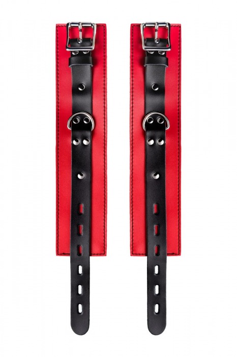 Красно-черные оковы на ноги из кожи - ToyFa - купить с доставкой в Домодедово