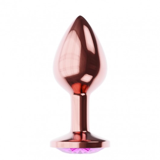 Пробка цвета розового золота с лиловым кристаллом Diamond Quartz Shine L - 8,3 см. - Lola Games - купить с доставкой в Домодедово