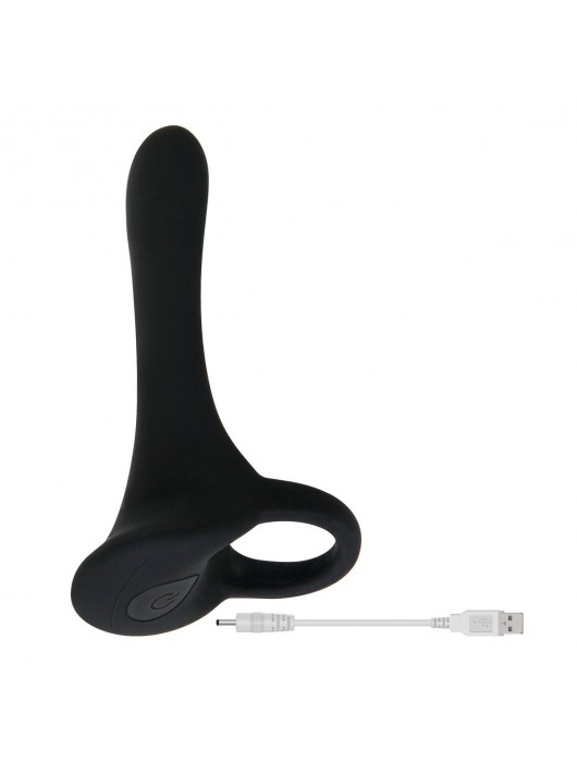 Черная сбруя на пенис с вибрацией Cock Armor - 14 см. - Zero Tolerance - в Домодедово купить с доставкой