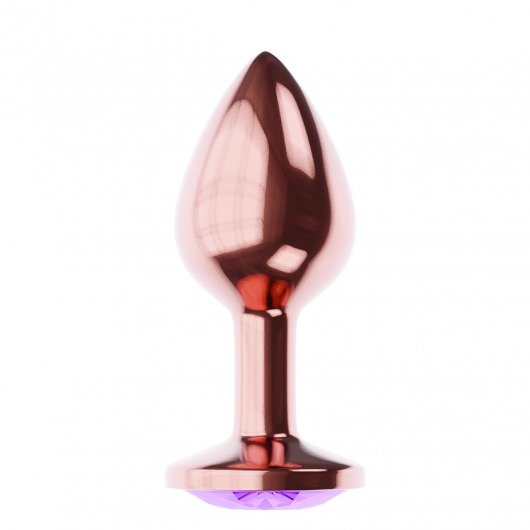 Пробка цвета розового золота с фиолетовым кристаллом Diamond Amethyst Shine L - 8,3 см. - Lola Games - купить с доставкой в Домодедово