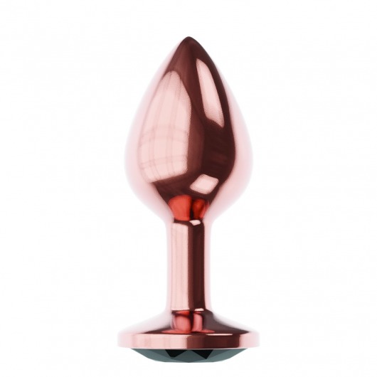 Пробка цвета розового золота с черным кристаллом Diamond Jet Shine L - 8,3 см. - Lola Games - купить с доставкой в Домодедово