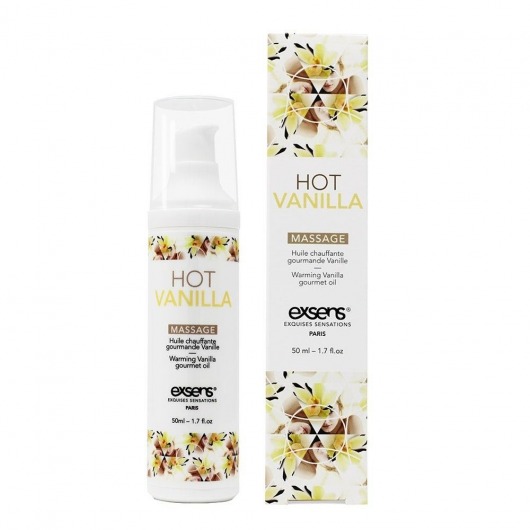 Разогревающее массажное масло с ароматом ванили Gourmet Hot Vanilla - 50 мл. - Exsens - купить с доставкой в Домодедово