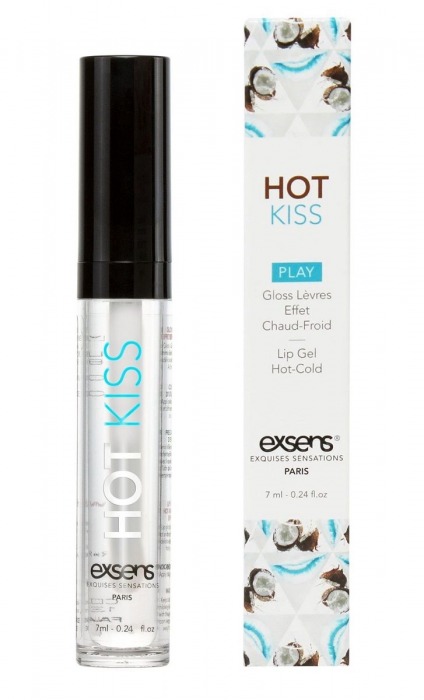 Блеск для губ Hot Kiss Coconut с ароматом кокоса - 7 мл. - Exsens - купить с доставкой в Домодедово
