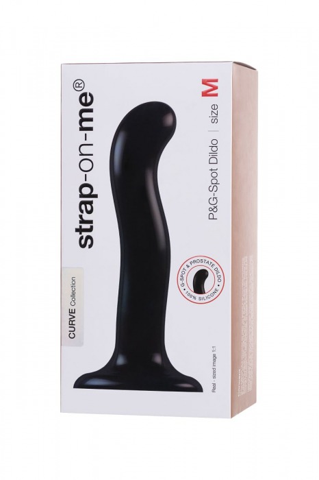 Черный стимулятор для пар P G-Spot Dildo Size L - 19 см. - Strap-on-me - в Домодедово купить с доставкой
