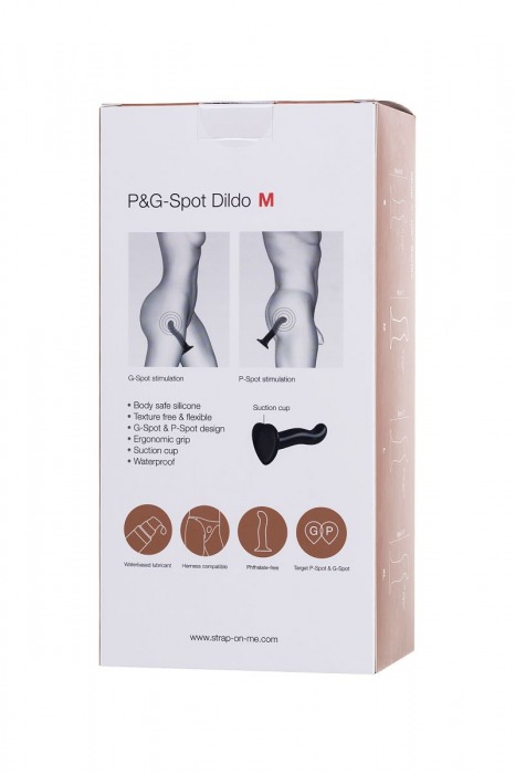 Черный стимулятор для пар P G-Spot Dildo Size L - 19 см. - Strap-on-me - в Домодедово купить с доставкой