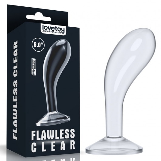 Прозрачный стимулятор простаты Flawless Clear Prostate Plug - 15 см. - Lovetoy - в Домодедово купить с доставкой