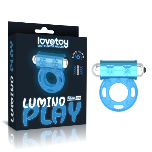 Голубое, светящееся в темноте эрекционное виброкольцо Lumino Play Vibrating Penis Ring - Lovetoy - в Домодедово купить с доставкой