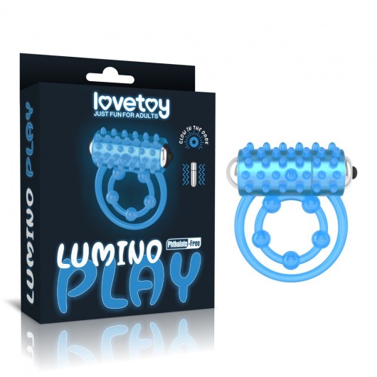 Голубое, светящееся в темноте виброкольцо Lumino Play Vibrating Penis Ring - Lovetoy - в Домодедово купить с доставкой