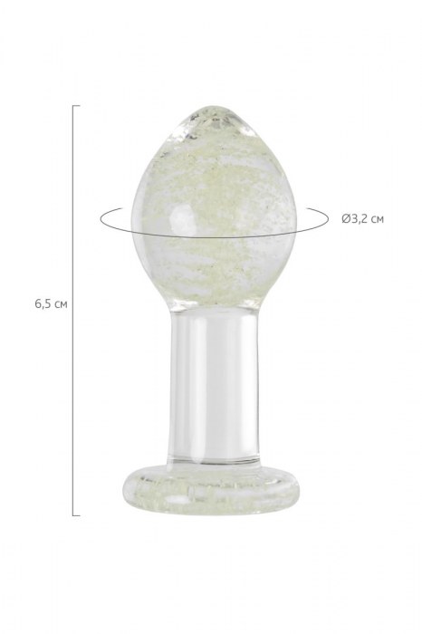 Прозрачная, светящаяся в темноте анальная втулка - 6,5 см. - Sexus