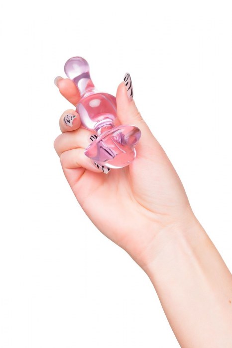 Розовая фигурная анальная втулка - 9,8 см. - Sexus