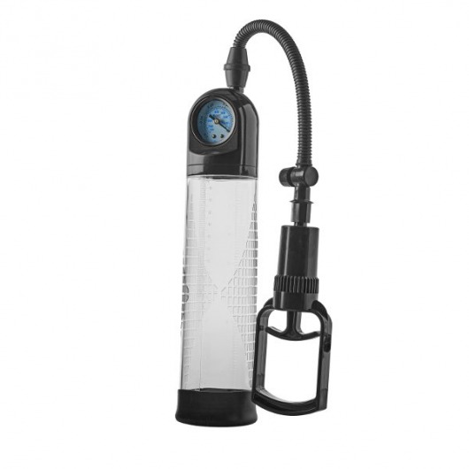 Прозрачная вакуумная помпа с манометром Deluxe Penis Pump - Dream Toys - в Домодедово купить с доставкой