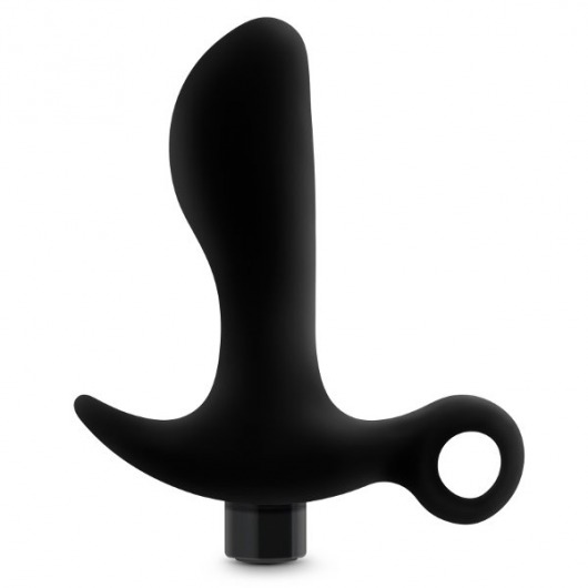 Черный анальный вибратор Silicone Vibrating Prostate Massager 01 - 10,8 см. - Blush Novelties - в Домодедово купить с доставкой