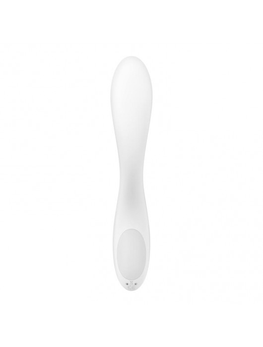 Белый вибромассажер Rrrolling Pleasure с движущимся шариком - 23 см. - Satisfyer
