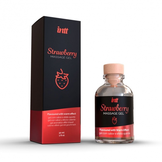 Массажный гель с ароматом клубники Strawberry - 30 мл. - INTT - купить с доставкой в Домодедово