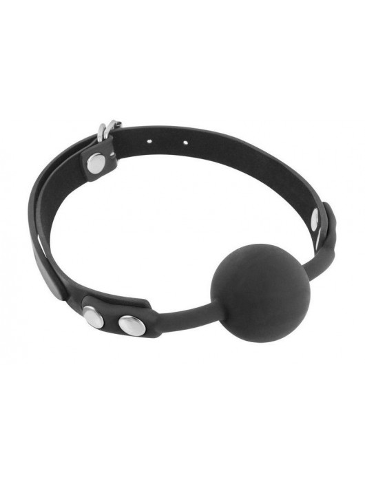 Черный силиконовый кляп-шарик на ремешках - Fetish Tentation - купить с доставкой в Домодедово