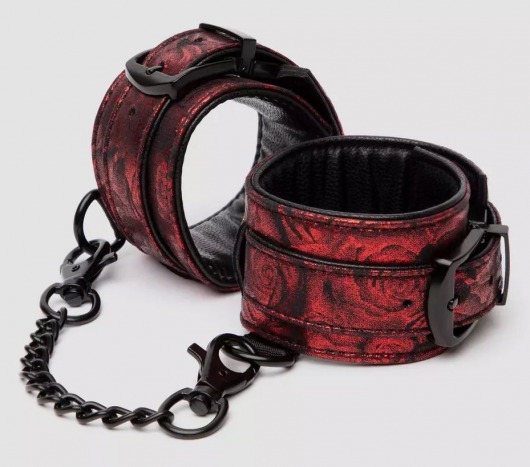 Красно-черные наручники Reversible Faux Leather Wrist Cuffs - Fifty Shades of Grey - купить с доставкой в Домодедово