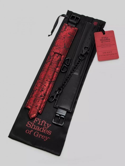 Красно-черные оковы Reversible Faux Leather Ankle Cuffs - Fifty Shades of Grey - купить с доставкой в Домодедово