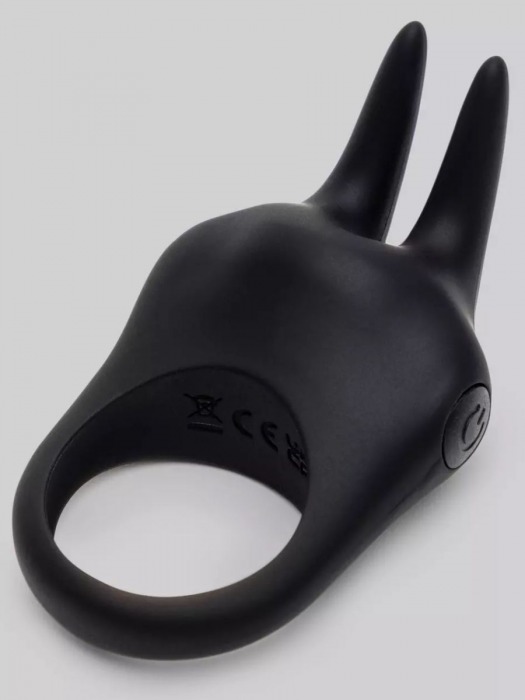 Черное эрекционное виброкольцо Sensation Rechargeable Vibrating Rabbit Love Ring - Fifty Shades of Grey - в Домодедово купить с доставкой