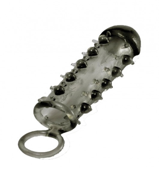 Дымчатая стимулирующая насадка с закрытой головкой SAMURAI PENIS SLEEVE BLACK - 14,5 см. - NMC - в Домодедово купить с доставкой