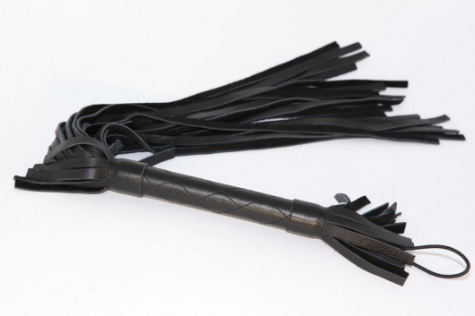 Чёрная плетка из натуральной кожи - 45 см. - БДСМ Арсенал - купить с доставкой в Домодедово