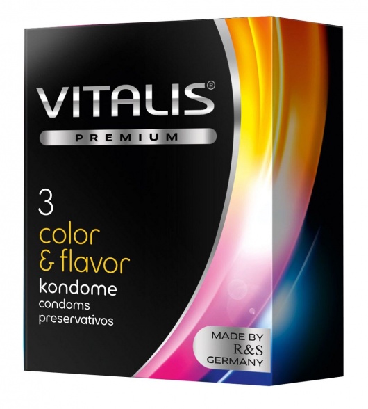 Цветные ароматизированные презервативы VITALIS PREMIUM color   flavor - 3 шт. - Vitalis - купить с доставкой в Домодедово