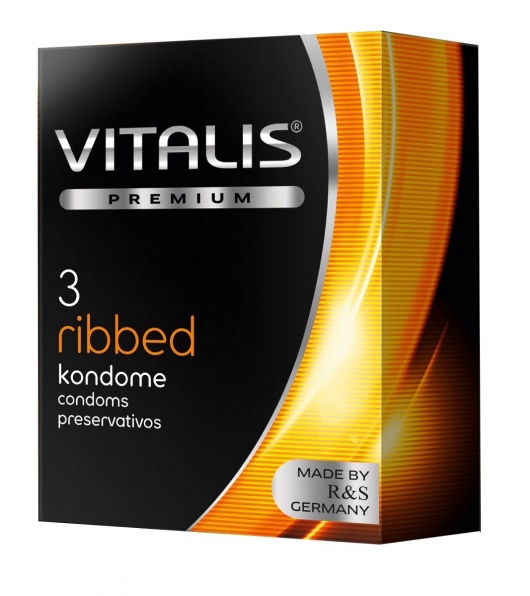 Ребристые презервативы VITALIS PREMIUM ribbed - 3 шт. - Vitalis - купить с доставкой в Домодедово