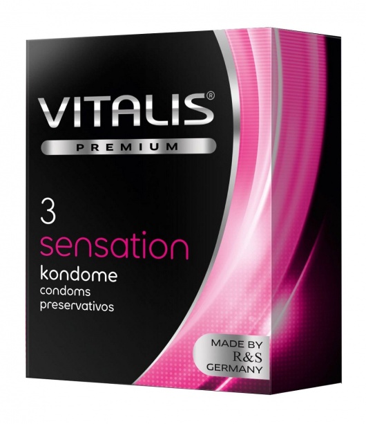 Презервативы с пупырышками и кольцами VITALIS PREMIUM sensation - 3 шт. - Vitalis - купить с доставкой в Домодедово