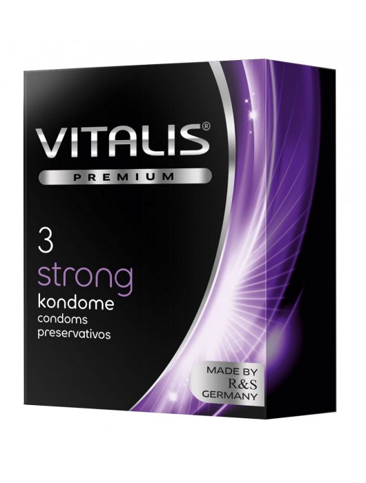 Презервативы с утолщенной стенкой VITALIS PREMIUM strong - 3 шт. - Vitalis - купить с доставкой в Домодедово