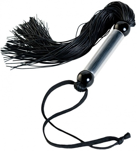 Черный мини-флоггер с резиновыми хвостами - 26 см. - ToyFa - купить с доставкой в Домодедово