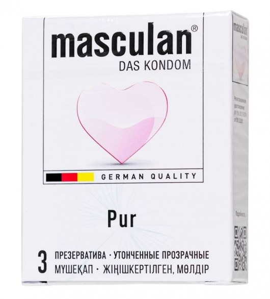 Супертонкие презервативы Masculan Pur - 3 шт. - Masculan - купить с доставкой в Домодедово