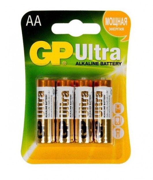 Батарейки алкалиновые GP Ultra Alkaline AA/LR6 - 4 шт. - Элементы питания - купить с доставкой в Домодедово