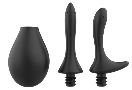 Черный анальный душ Nexus Anal Douche Set с 2 сменными насадками - Nexus Range - купить с доставкой в Домодедово