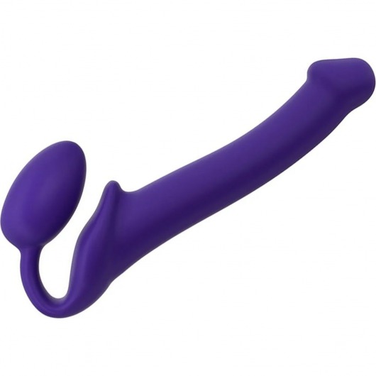 Фиолетовый безремневой страпон Silicone Bendable Strap-On - size M - Strap-on-me - купить с доставкой в Домодедово
