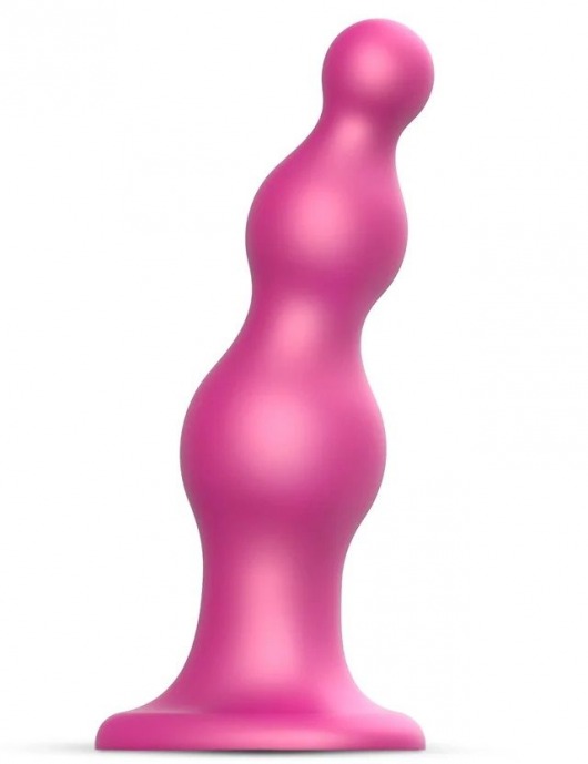 Розовая насадка Strap-On-Me Dildo Plug Beads size S - Strap-on-me - купить с доставкой в Домодедово