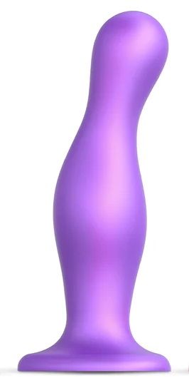 Фиолетовая насадка Strap-On-Me Dildo Plug Curvy size L - Strap-on-me - купить с доставкой в Домодедово