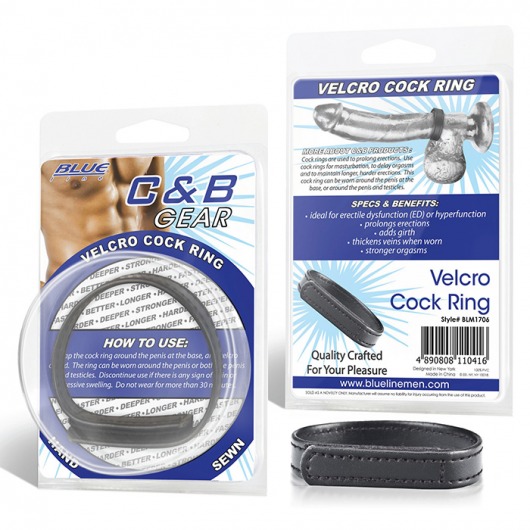 Кольцо на пенис из искусственной кожи на липучке VELCRO COCK RING - 5 см. - BlueLine - в Домодедово купить с доставкой