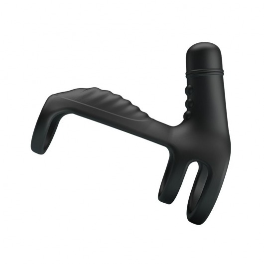 Черная вибронасадка на пенис Vibrating Penis Sling - Baile - в Домодедово купить с доставкой