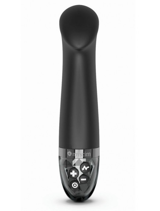 Черный вибратор с функцией электростимуляции Right on Ron - 17 см. - MyStim - купить с доставкой в Домодедово